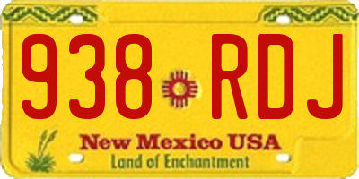 NM license plate 938RDJ