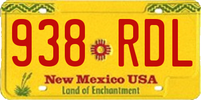 NM license plate 938RDL