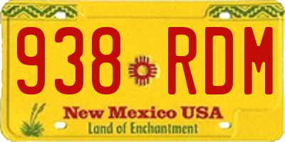 NM license plate 938RDM