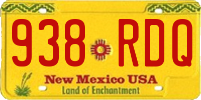 NM license plate 938RDQ