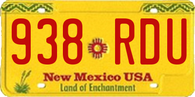 NM license plate 938RDU