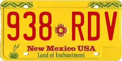 NM license plate 938RDV