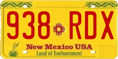 NM license plate 938RDX
