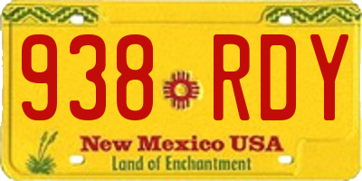 NM license plate 938RDY