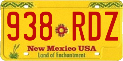 NM license plate 938RDZ