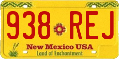 NM license plate 938REJ