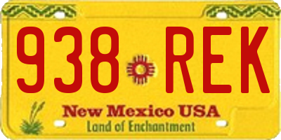 NM license plate 938REK
