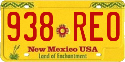 NM license plate 938REO