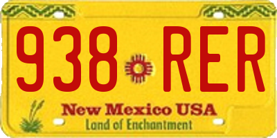NM license plate 938RER