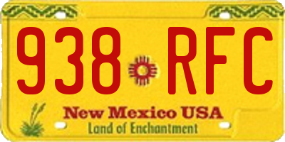 NM license plate 938RFC
