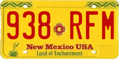 NM license plate 938RFM