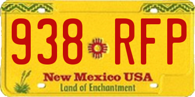 NM license plate 938RFP