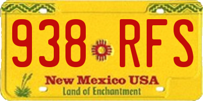 NM license plate 938RFS