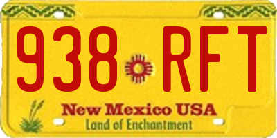 NM license plate 938RFT