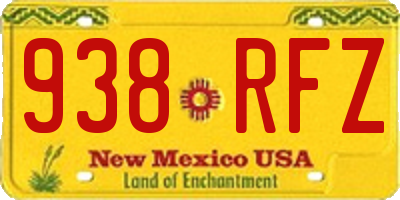 NM license plate 938RFZ