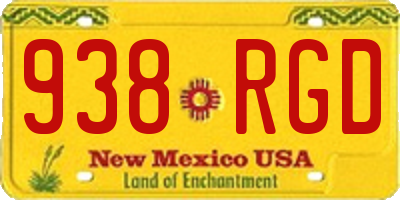 NM license plate 938RGD