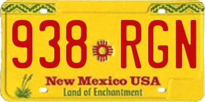 NM license plate 938RGN