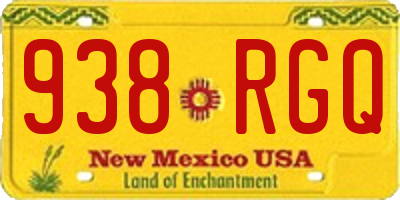 NM license plate 938RGQ