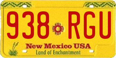 NM license plate 938RGU
