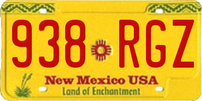 NM license plate 938RGZ