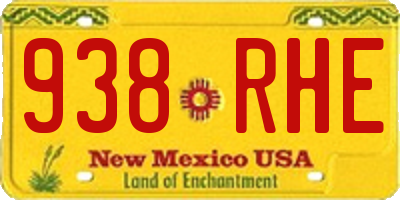 NM license plate 938RHE