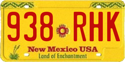 NM license plate 938RHK