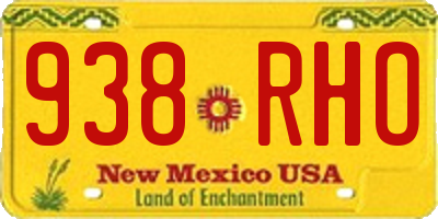 NM license plate 938RHO