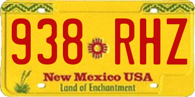 NM license plate 938RHZ