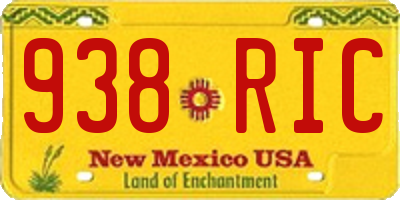 NM license plate 938RIC