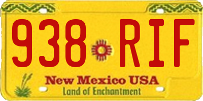 NM license plate 938RIF