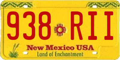 NM license plate 938RII
