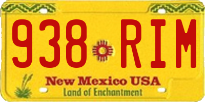 NM license plate 938RIM
