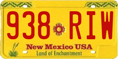 NM license plate 938RIW