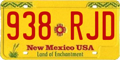 NM license plate 938RJD