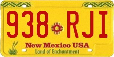 NM license plate 938RJI