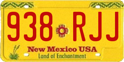 NM license plate 938RJJ