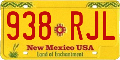 NM license plate 938RJL