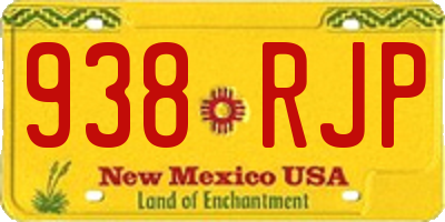 NM license plate 938RJP