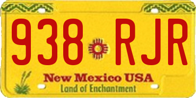 NM license plate 938RJR