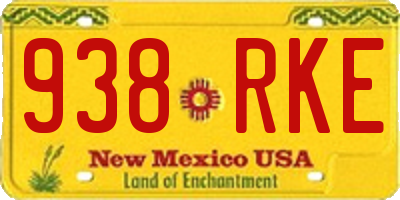 NM license plate 938RKE