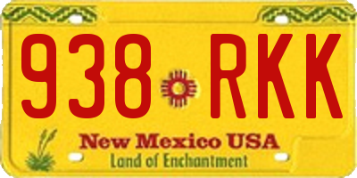 NM license plate 938RKK