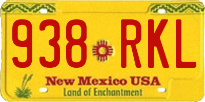 NM license plate 938RKL