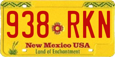 NM license plate 938RKN
