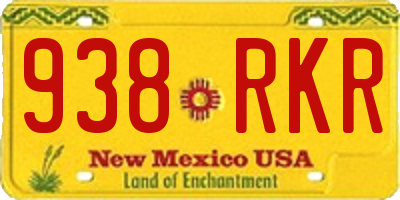 NM license plate 938RKR