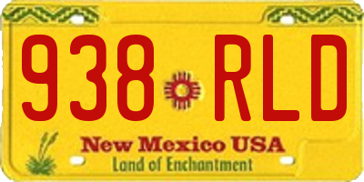 NM license plate 938RLD