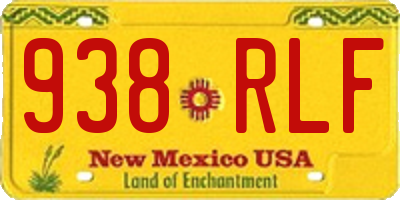 NM license plate 938RLF