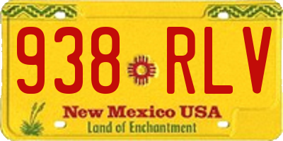 NM license plate 938RLV