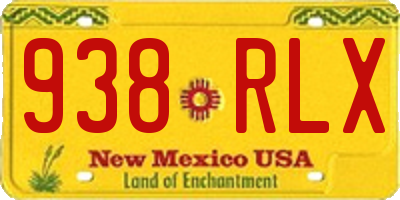 NM license plate 938RLX