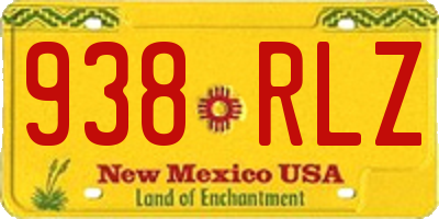 NM license plate 938RLZ