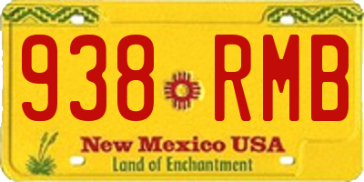 NM license plate 938RMB